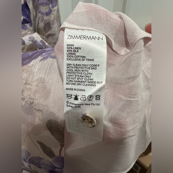 AU2 NWT Zimmermann Lyrical Iris Crossover V-Neck Minidress - Picture 14 of 15